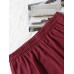 Mens V  Neck Solid Color Short Sleeve Elastic Waist Shorts Sleepwear Home Pajama Set