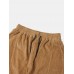 Mens Corduroy Seam Detail Solid Color Drawstring Elastic Cuffed Pants