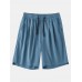 Mens Casual 100  Cotton Breathable Pockets Drawstring Fit Comfy Shorts