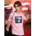 Mens Music Show Letter Graphic Cotton Short Sleeve T  Shirts